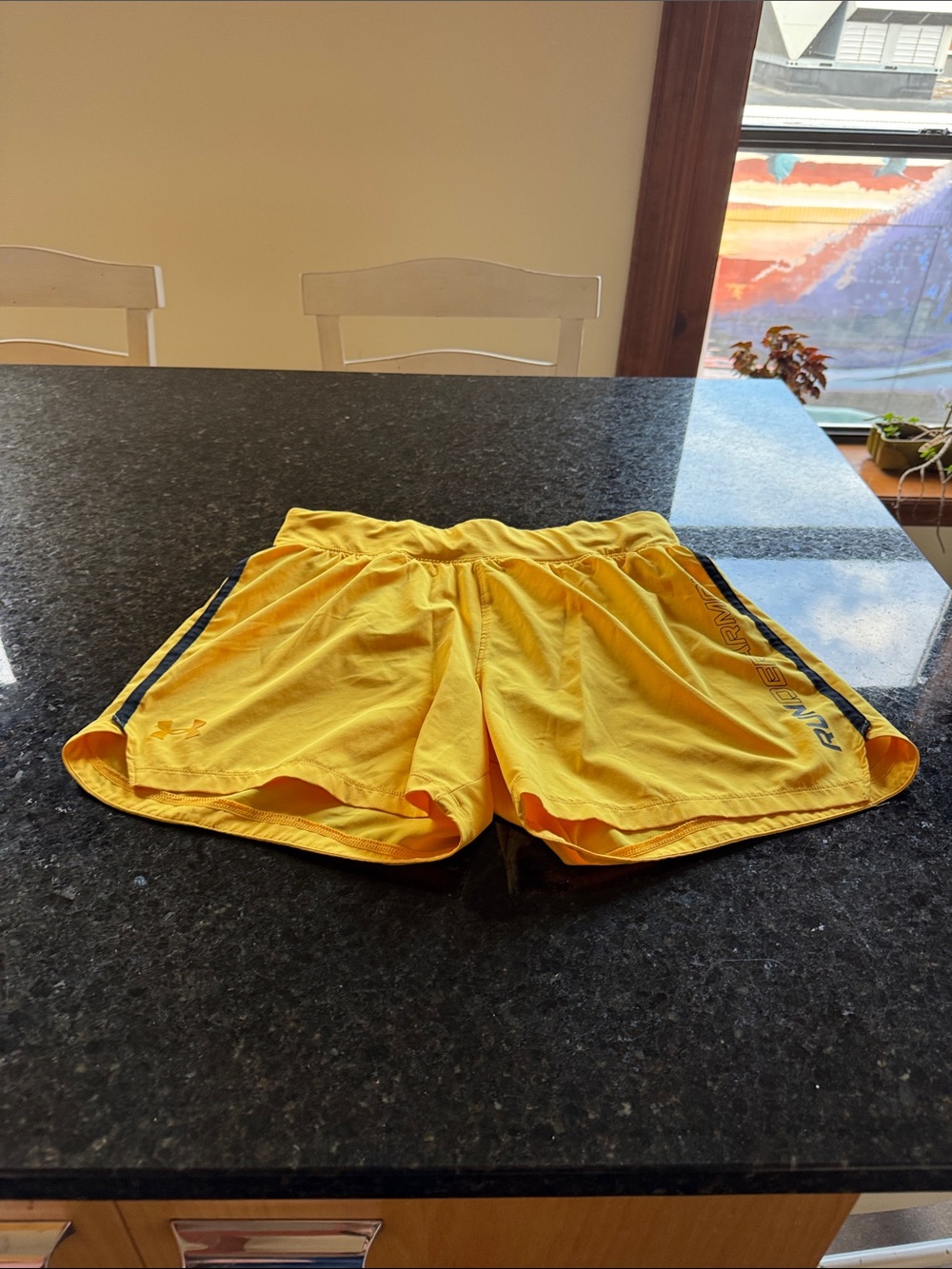 Under Armour - Yellow - Men's Athletic Shorts with Speedpocket “runderarmour”